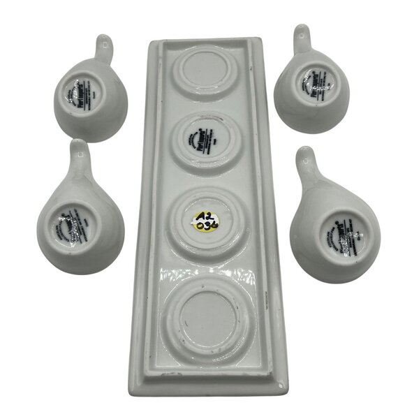 Pier 1 Imports Porcelain Tray Spoons Tasting Set Of 5 Holiday Server Sauce Dish - Picture 13 of 13